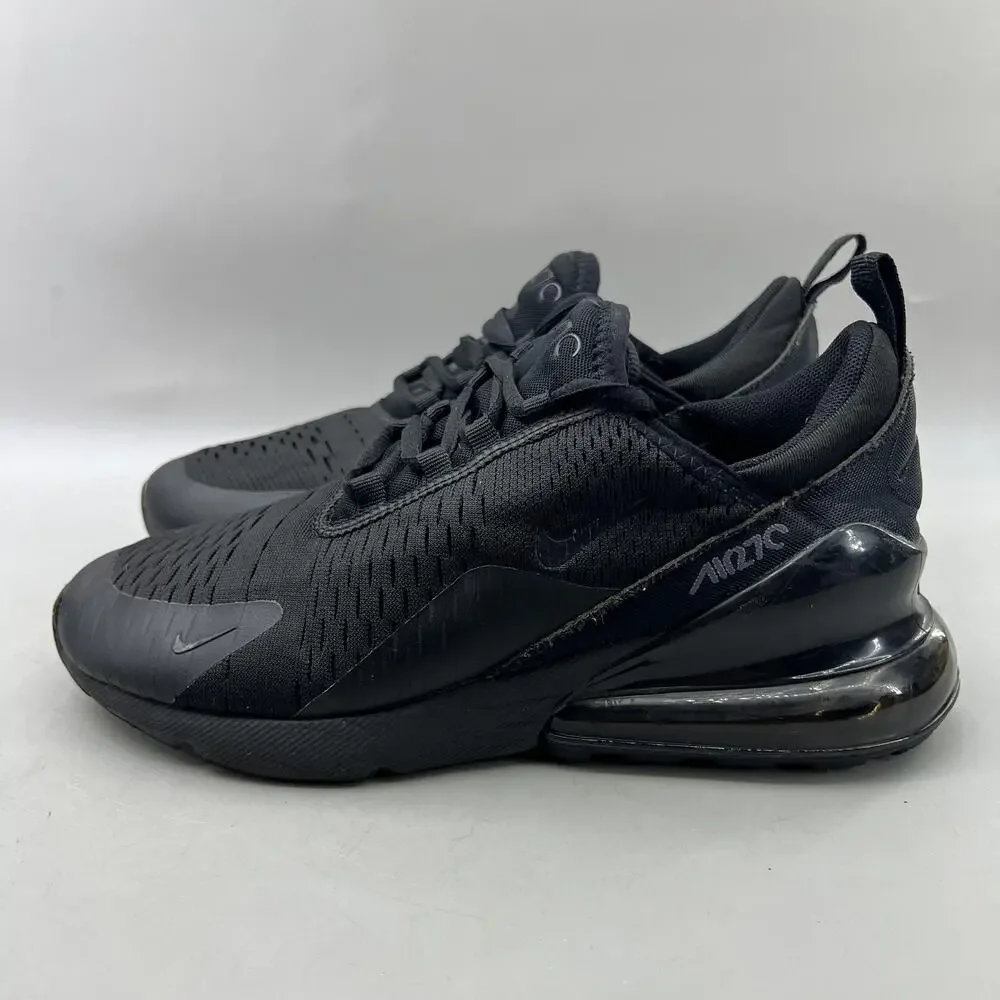 Nike Air Max 270 Running Shoes Women Size 8 Black Mesh Comfort Low Top Sneakers
